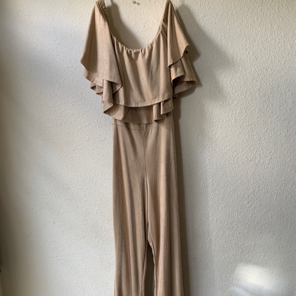 A’gaci Tube Top Suede Jumpsuit